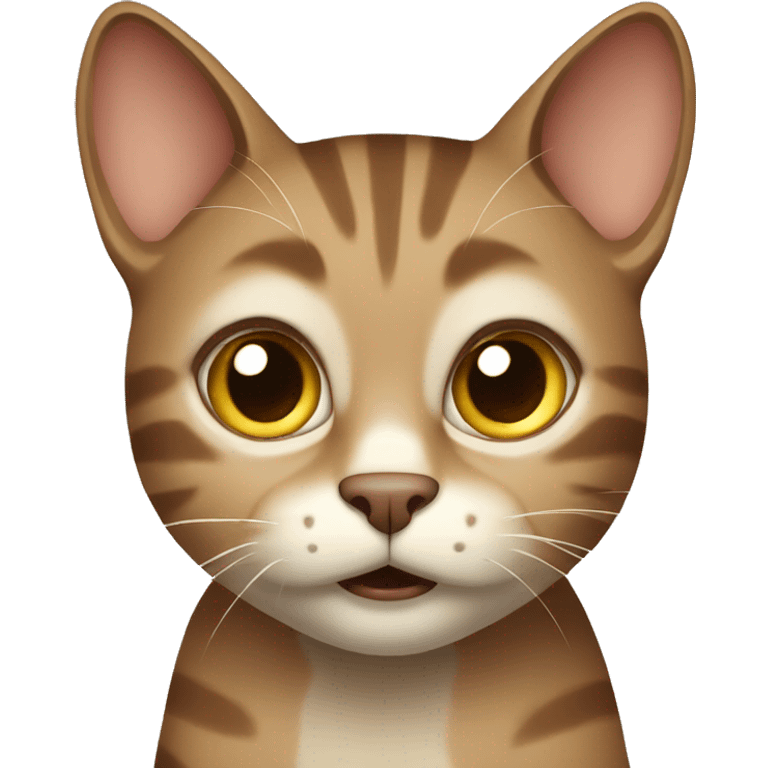 brown and beige cat scared emoji