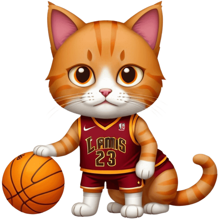 cat wearing lebron james jersey emoji