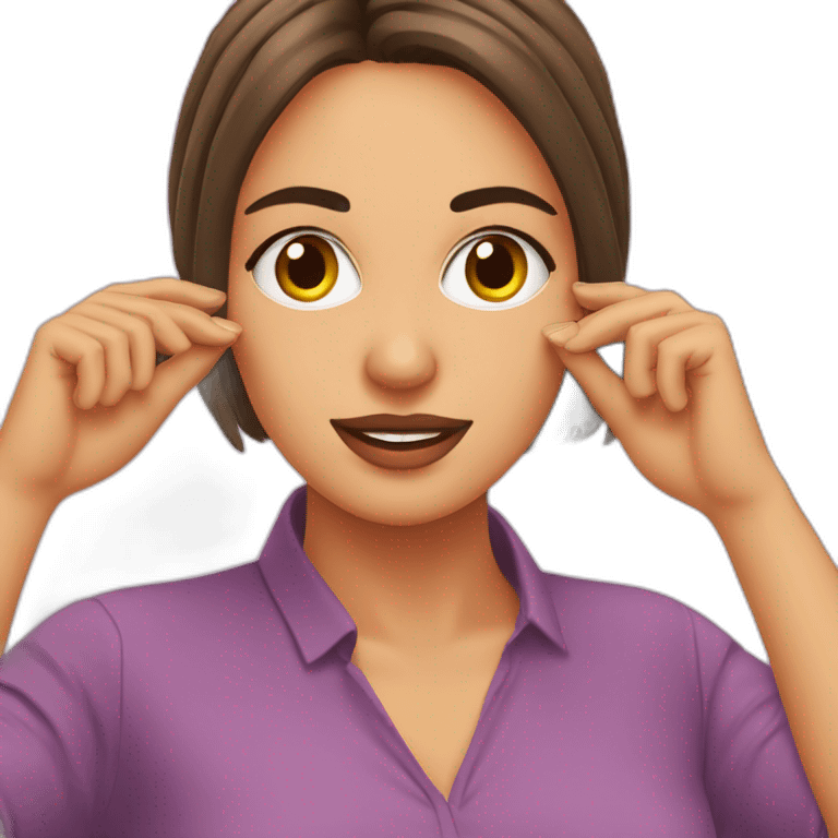 Mujer haciendo cejas emoji