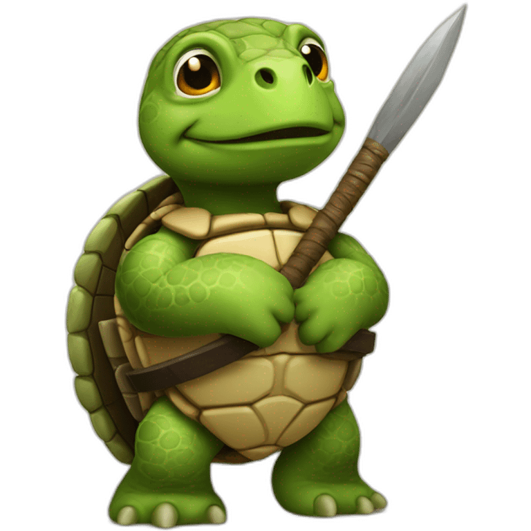 a warrior turtle with a Big number one emoji