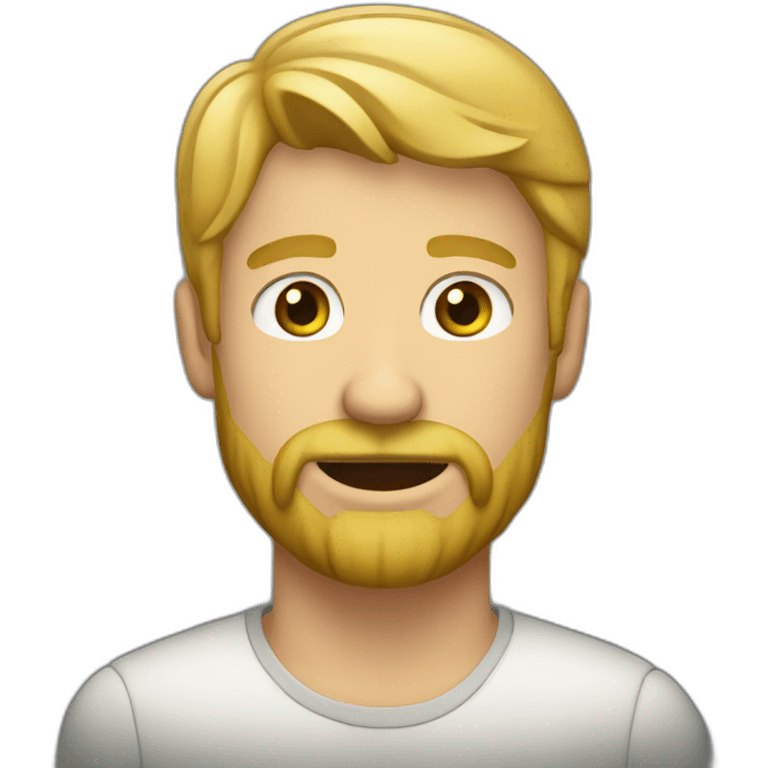 man, small blond beard emoji