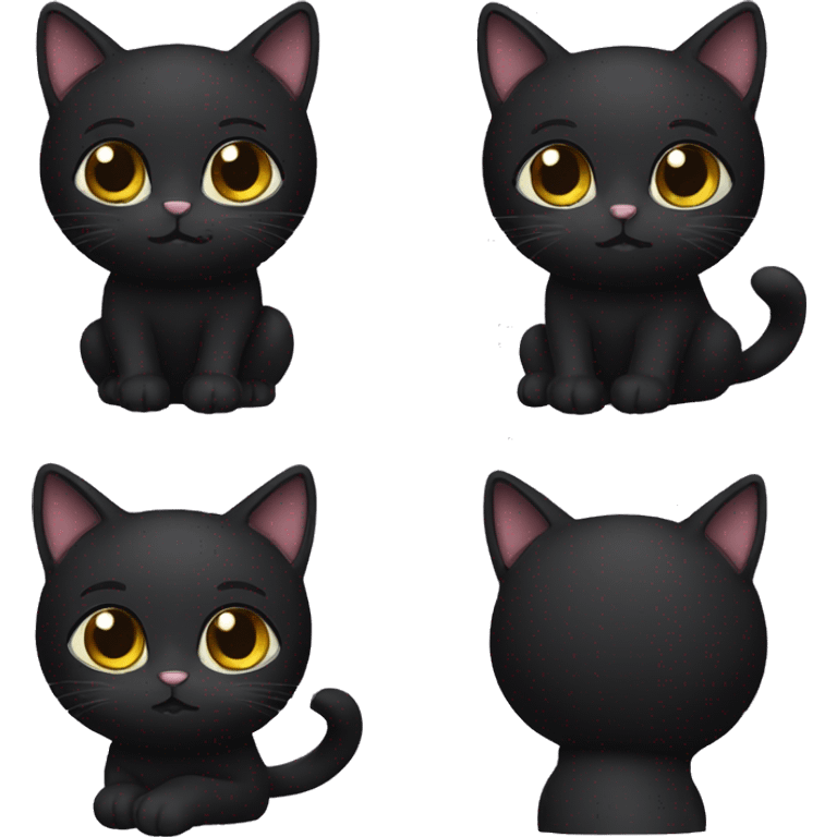 Black shy cat  emoji