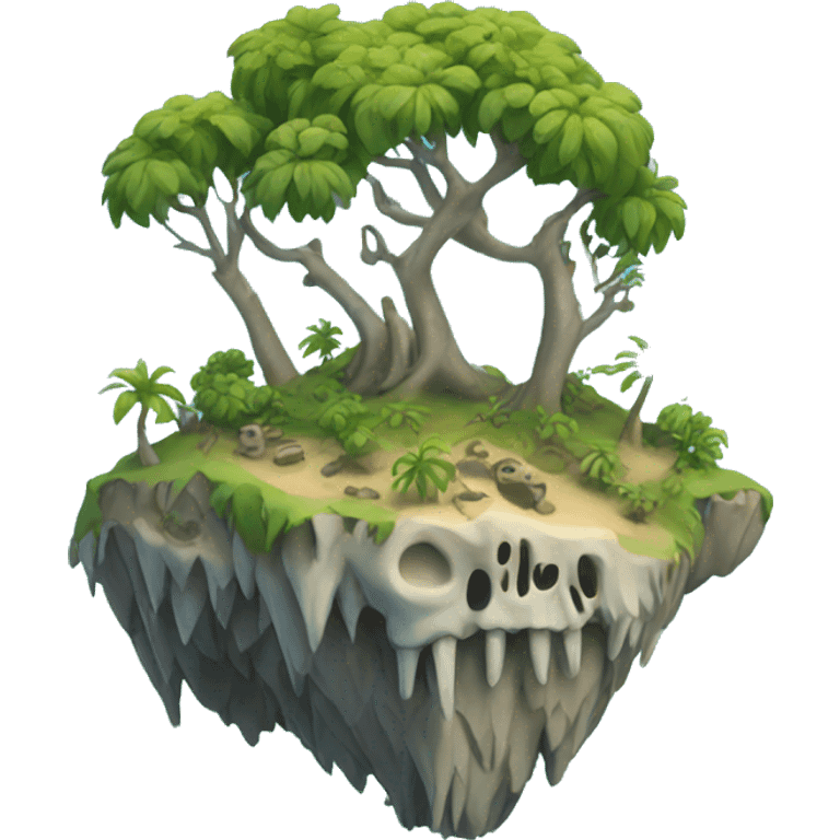 an island made out of skeleton bones emoji