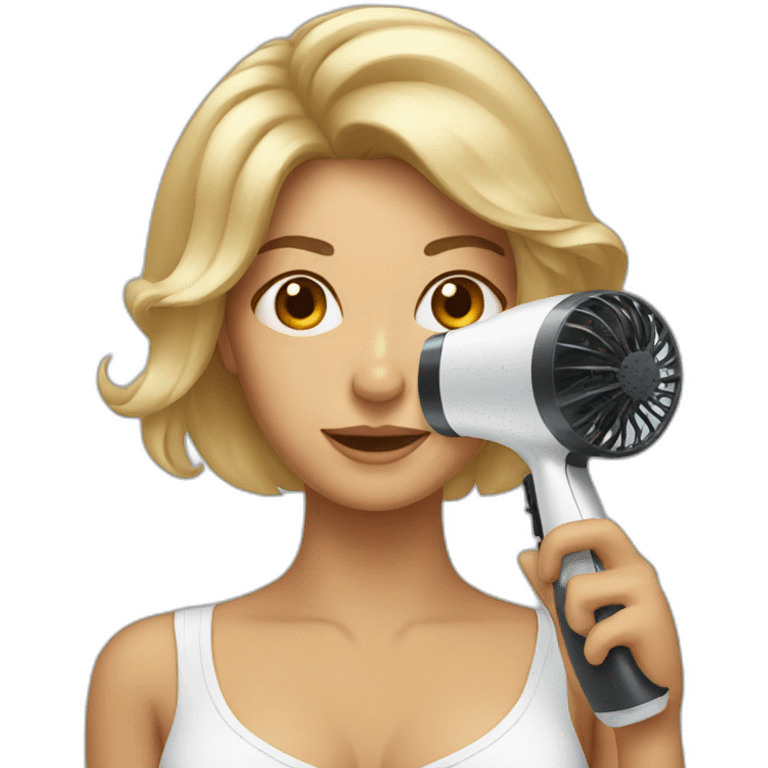 woman with hairdryer in hand emoji