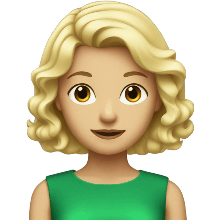 green dress with blonde girl emoji