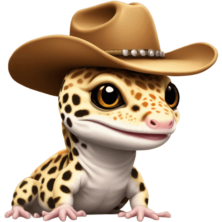 leopard gecko with a cownboy hat emoji