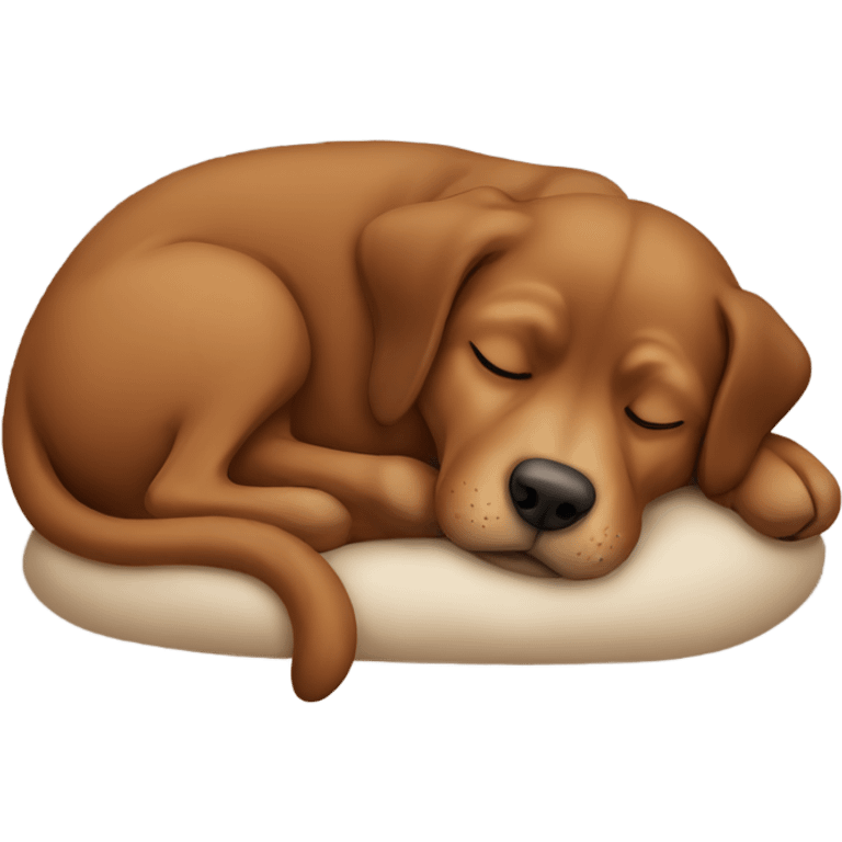 Brown dog sleeping curled up emoji