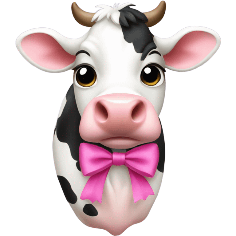 Cow with pink bow  emoji