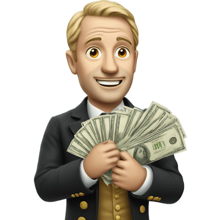 Photorealistic A British gentleman with money in his hand emoji