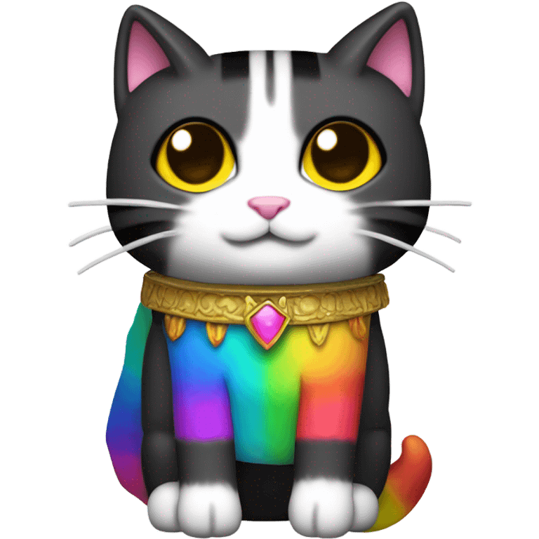 Nyan Cat King Full body  black and white with rainbow box covering it’s whole back emoji