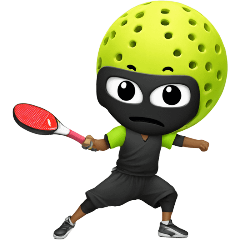 Ninja playing pickleball emoji