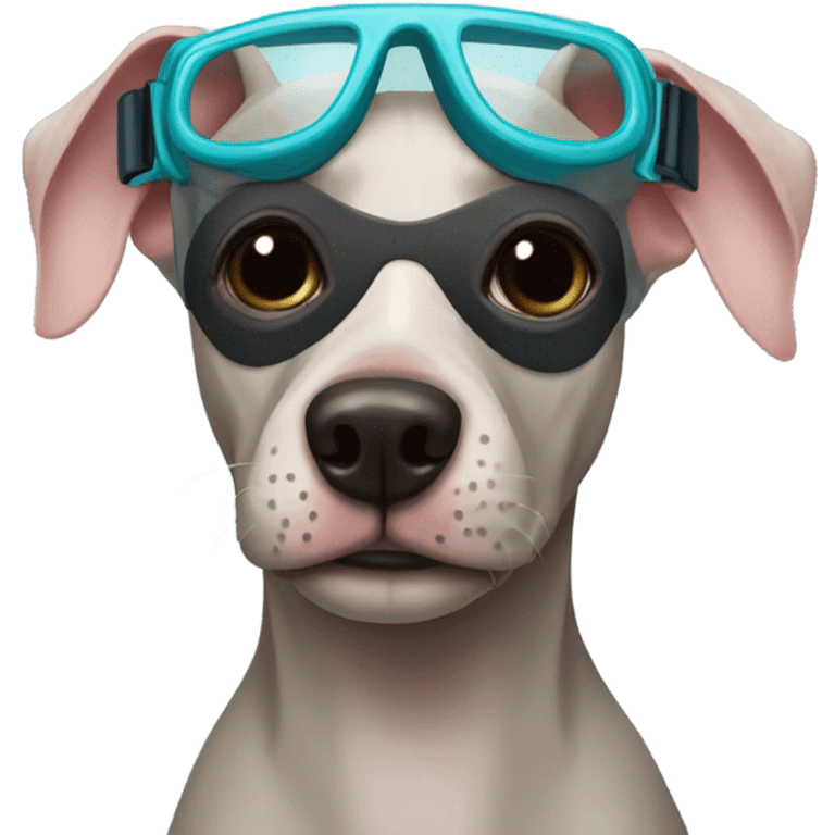 American Hairless Terrier with Snorkel Swimming Mask emoji