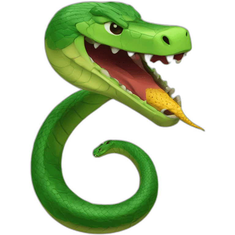 Serpent attaque une tortu emoji