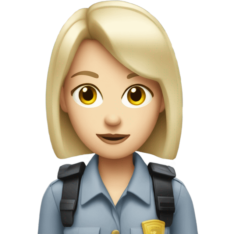 white female security guard with bangs emoji