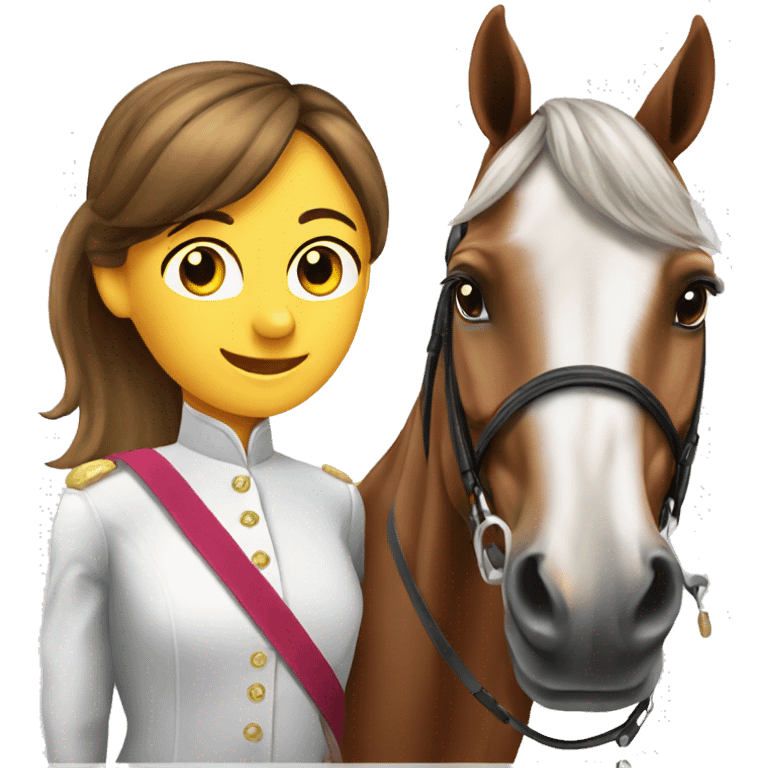 Dressage horse with a girl  emoji