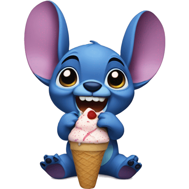 Stitch eating icecream emoji