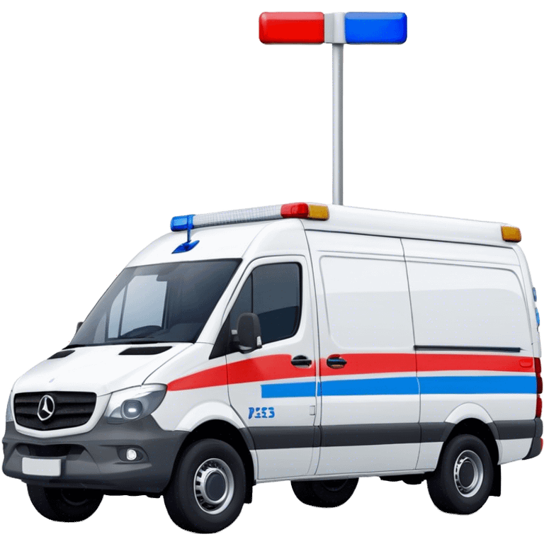 Ambulance - Mercedes-Benz Sprinter (Model Year: 2018) (Iconic Colour: White with red and blue markings) emoji