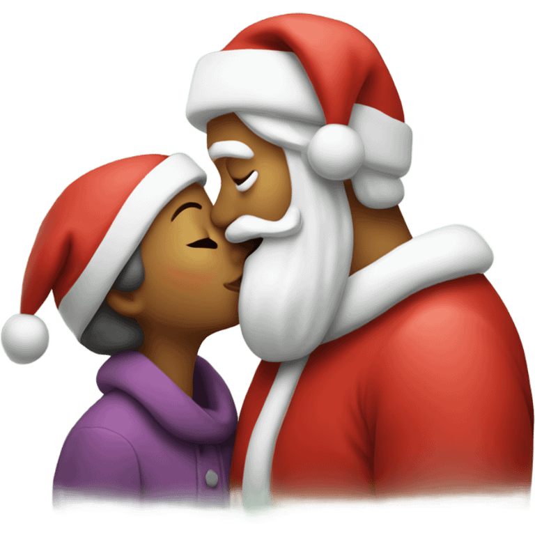 Mom kissing Santa Claus  emoji