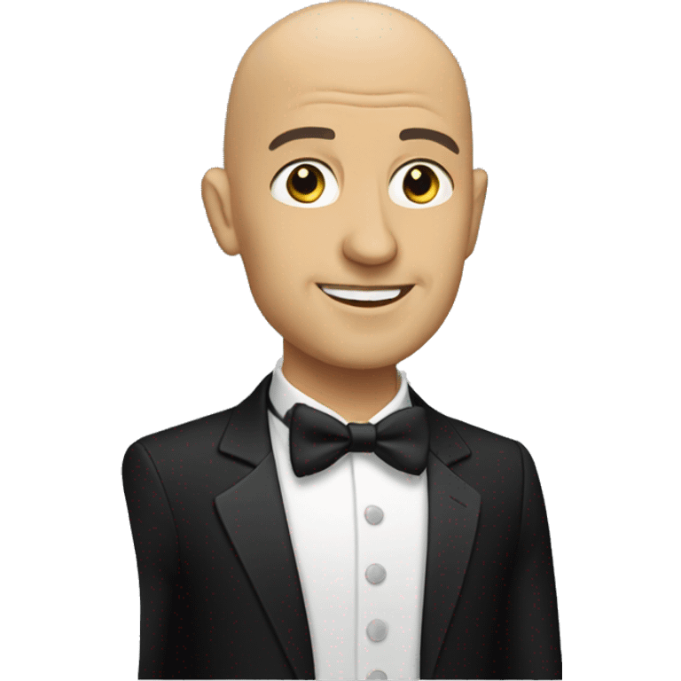 Bald man in black tux  emoji