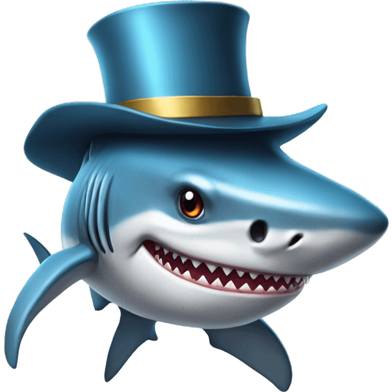 shark with tophat emoji