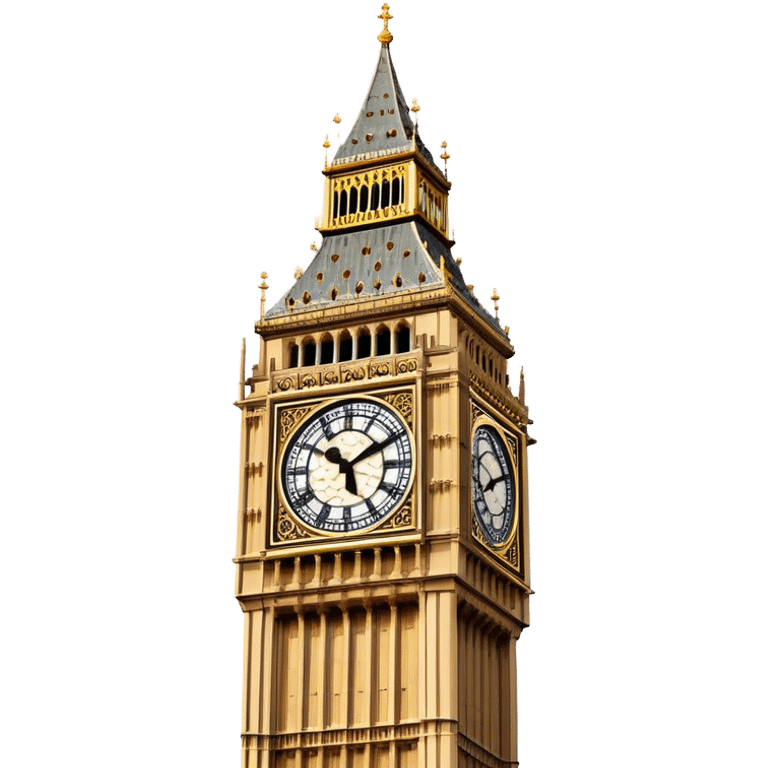 Cinematic Realistic Big Ben Landmark Emoji, showcasing the historic clock tower in exquisite detail rendered with dynamic lighting and rich textures that highlight its timeless grandeur. emoji