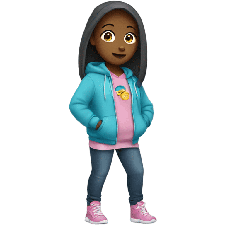 Girl wearing a hoodie emoji