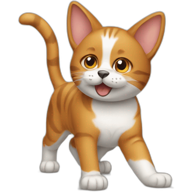 A cat playing dog emoji