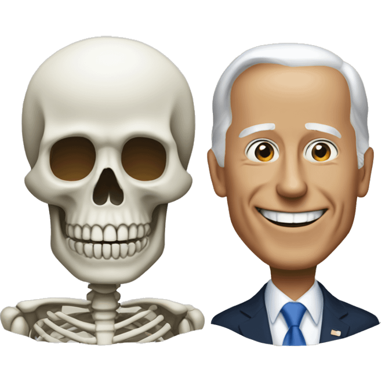 Biden and skeleton emoji