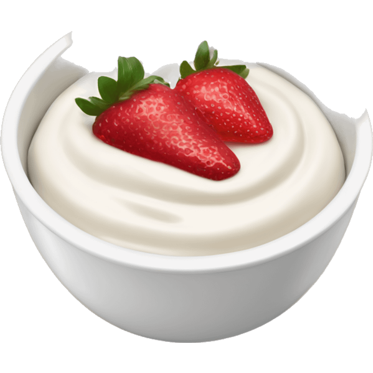 Yoghurt bowl with strawberry emoji