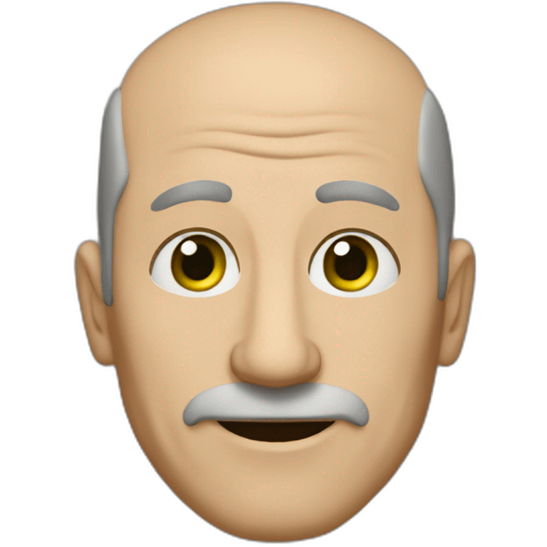 55-year-old man, a long nose, green eyes, balding, brown hair emoji