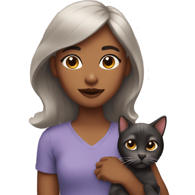 Girl with two cats emoji