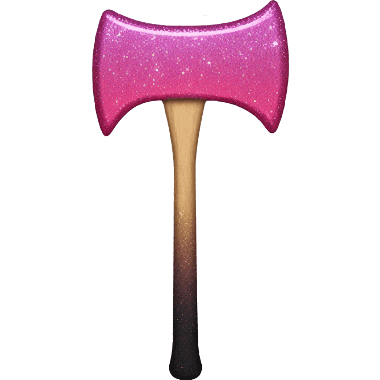 Pink ombré glitter axe  emoji