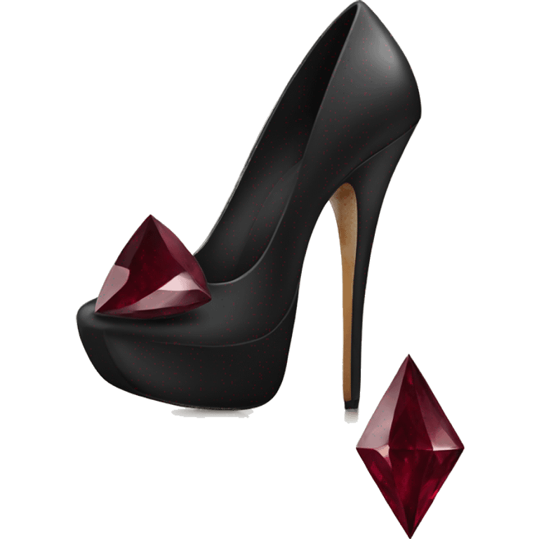 Black heels with Burgundy diamond  emoji