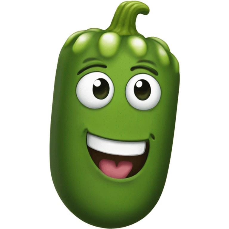 Pickle smiling emoji