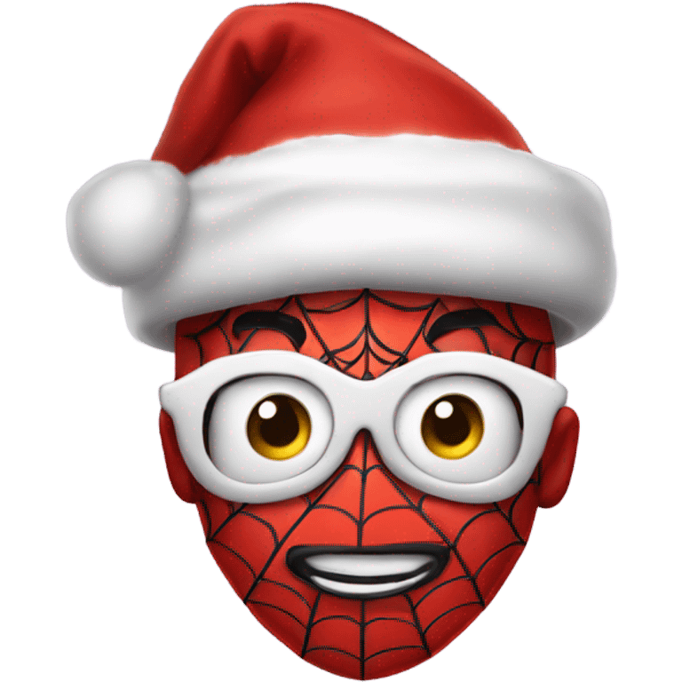 Spiderman with a Santa hat on emoji