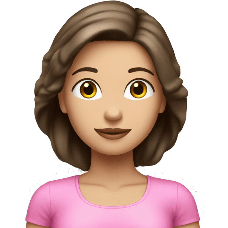 Brunette Pilates girl pink emoji