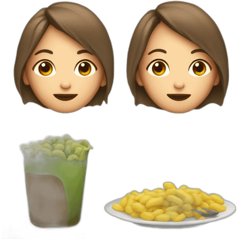 Une fille qui mange emoji