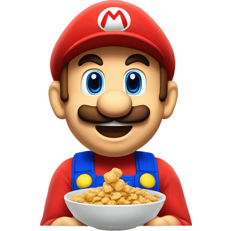 Mario eating cereals emoji