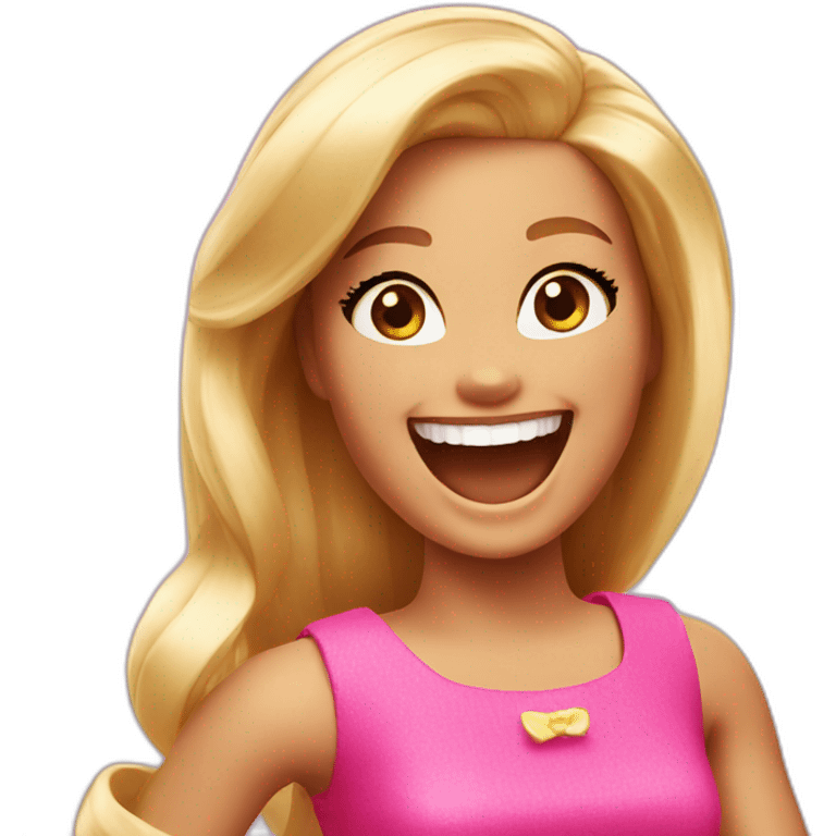 Barbie laughing emoji