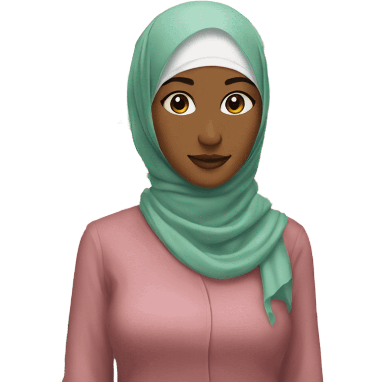 Hijabi with one hibiscus flower on her head emoji