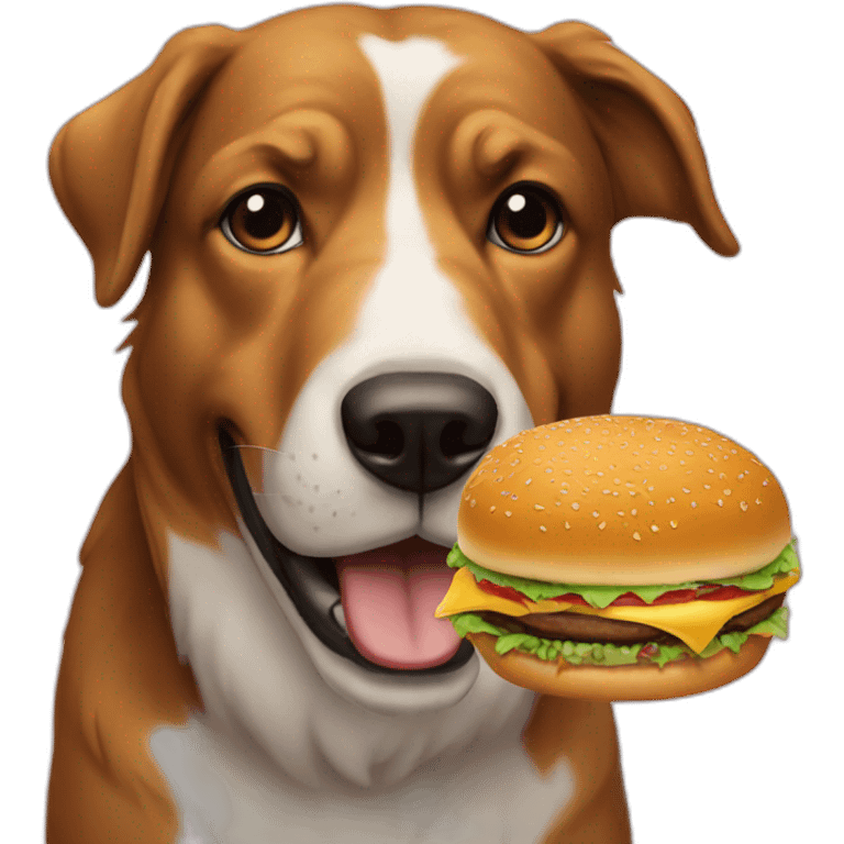 Dog eat the burger emoji