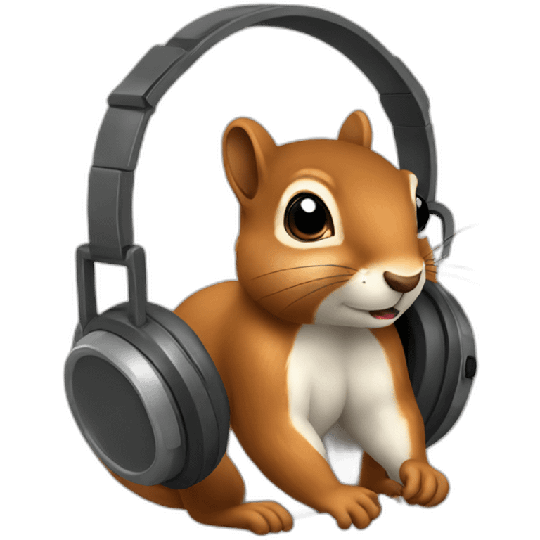 headphones studying squirrel emoji