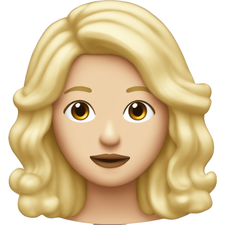 Blonde woman soft nice face with take that band logo and big lettERS spelling GILL emoji