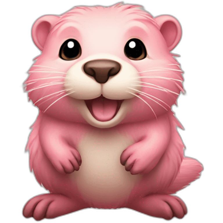 light pink fur beaver with big tail emoji