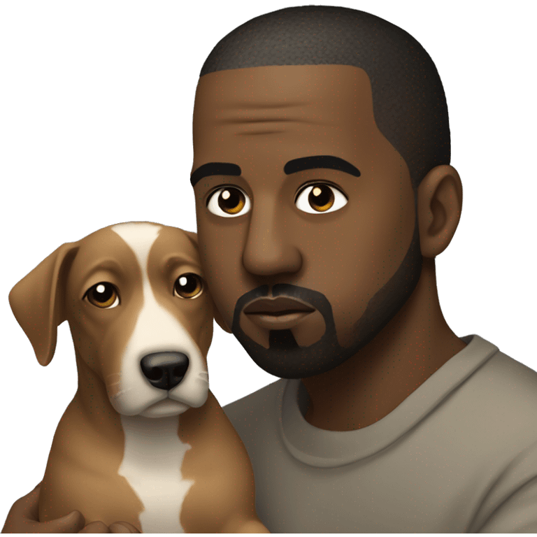 kanye west with a dog emoji