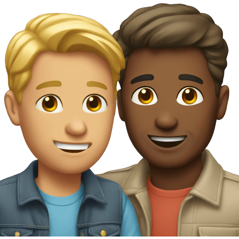 A gay couple one younger one older.  emoji