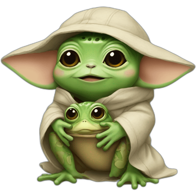 Babyyoda and frog emoji