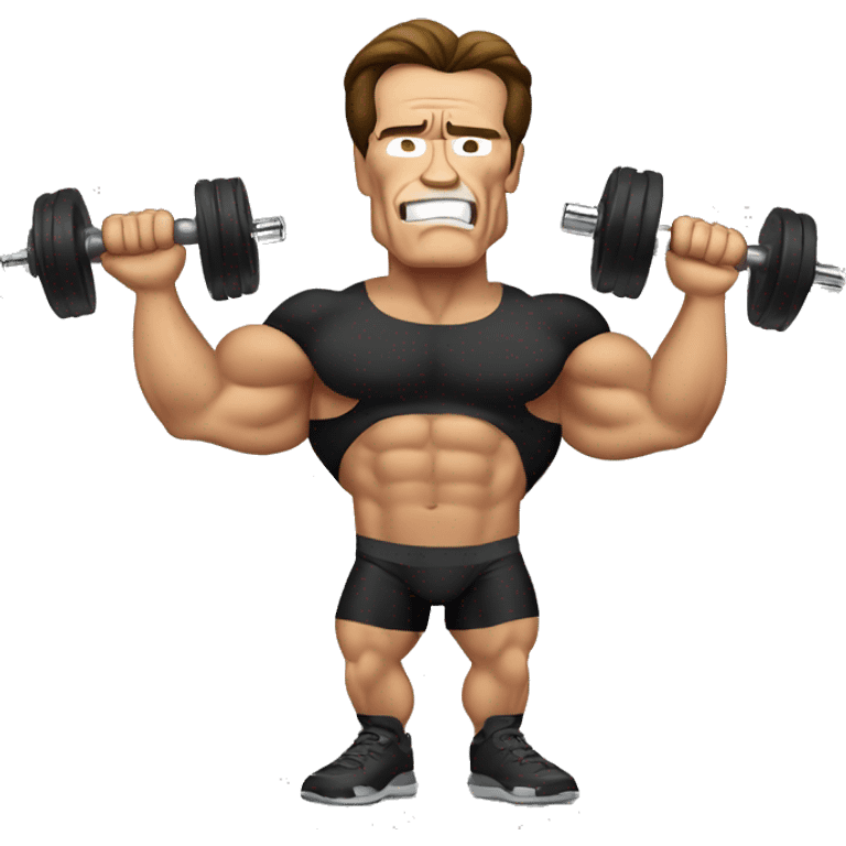 arnold schwarzenegger with dumbbell emoji