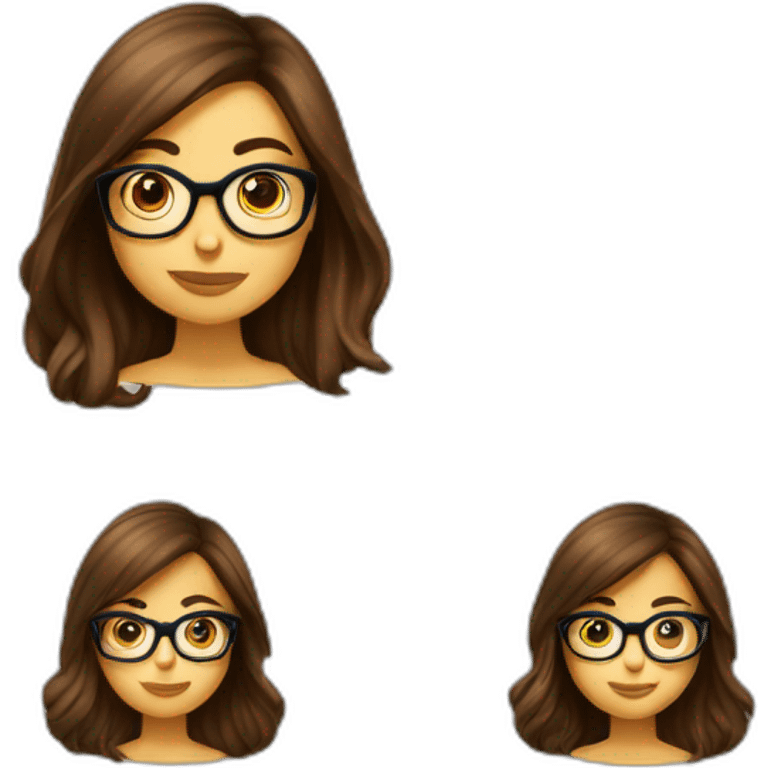 Fille a lunettes cheveux lisses bruns au carré emoji