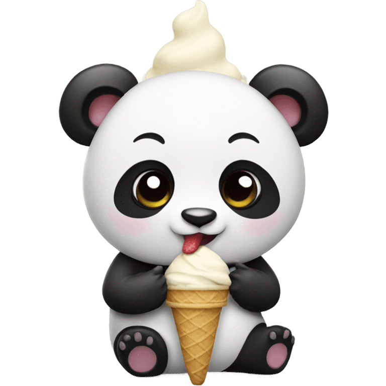 Panda eating ice cream emoji